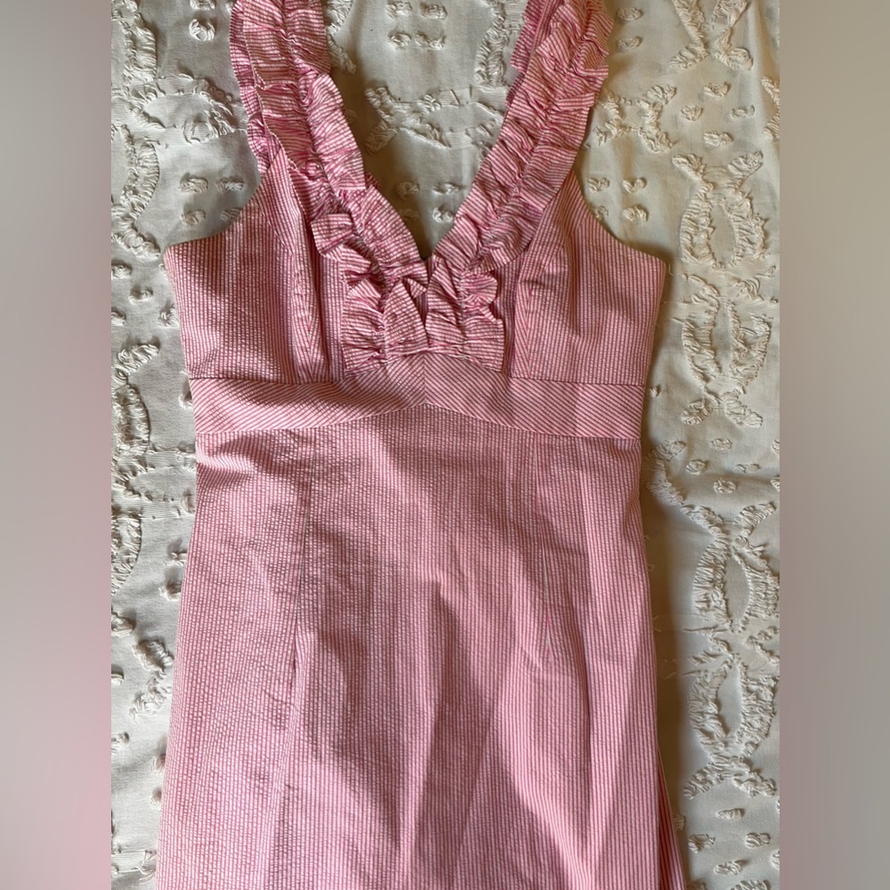 Lilly Pulitzer seersucker ruffle dress